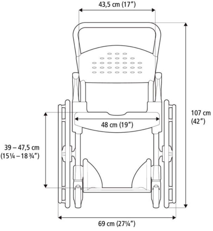 Mynd Etac Clean  stóll 24" hjól