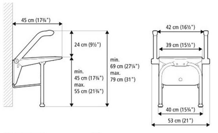 Mynd Etac Relax sturtustóll m/örmum