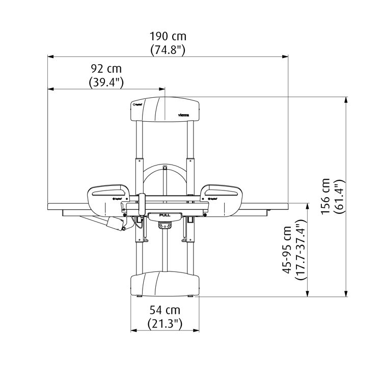 Mynd Lopital skiptibekkur Vienna veggfestur rafknúinn  